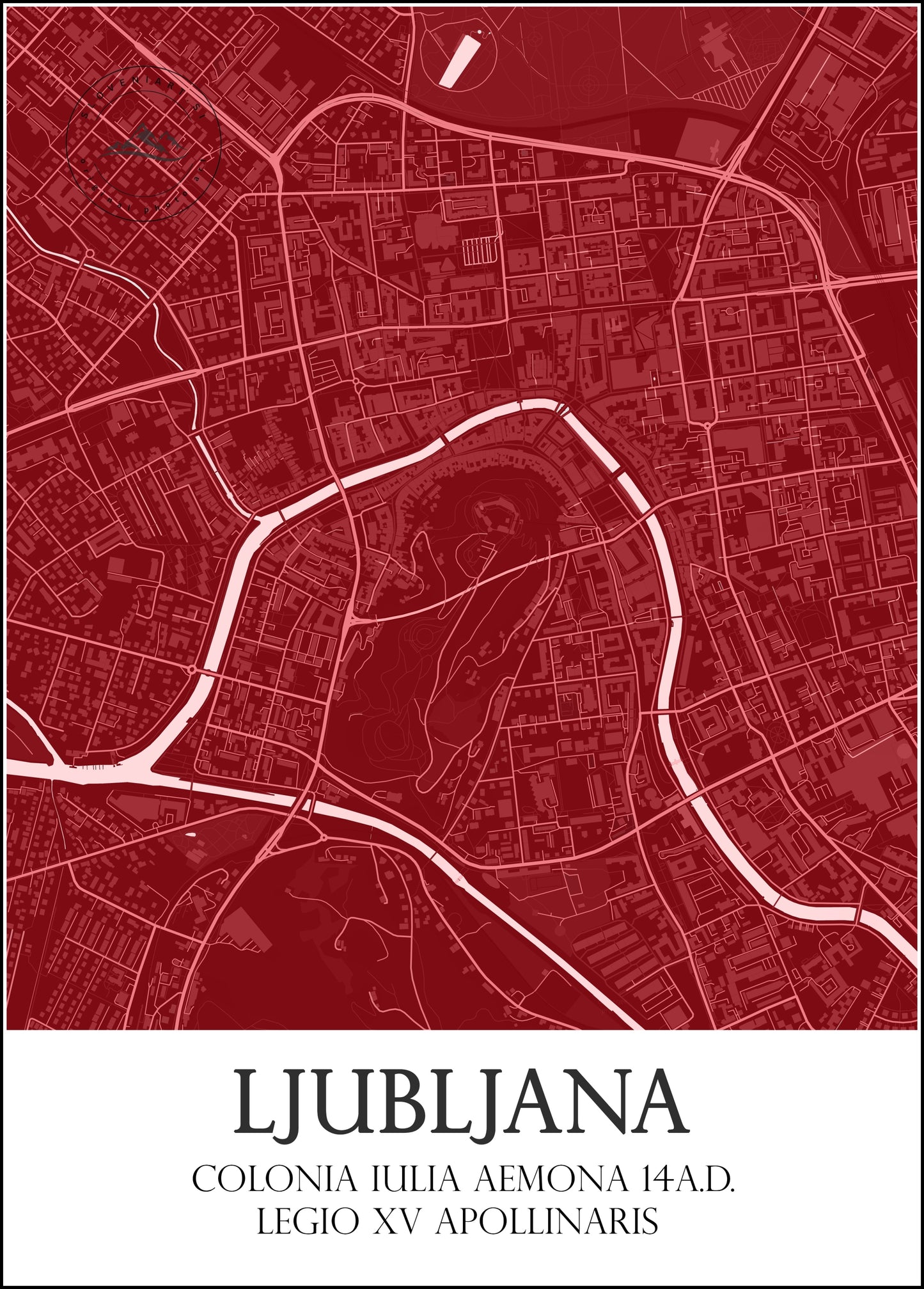 Monochrome Maps of Old Ljubljana