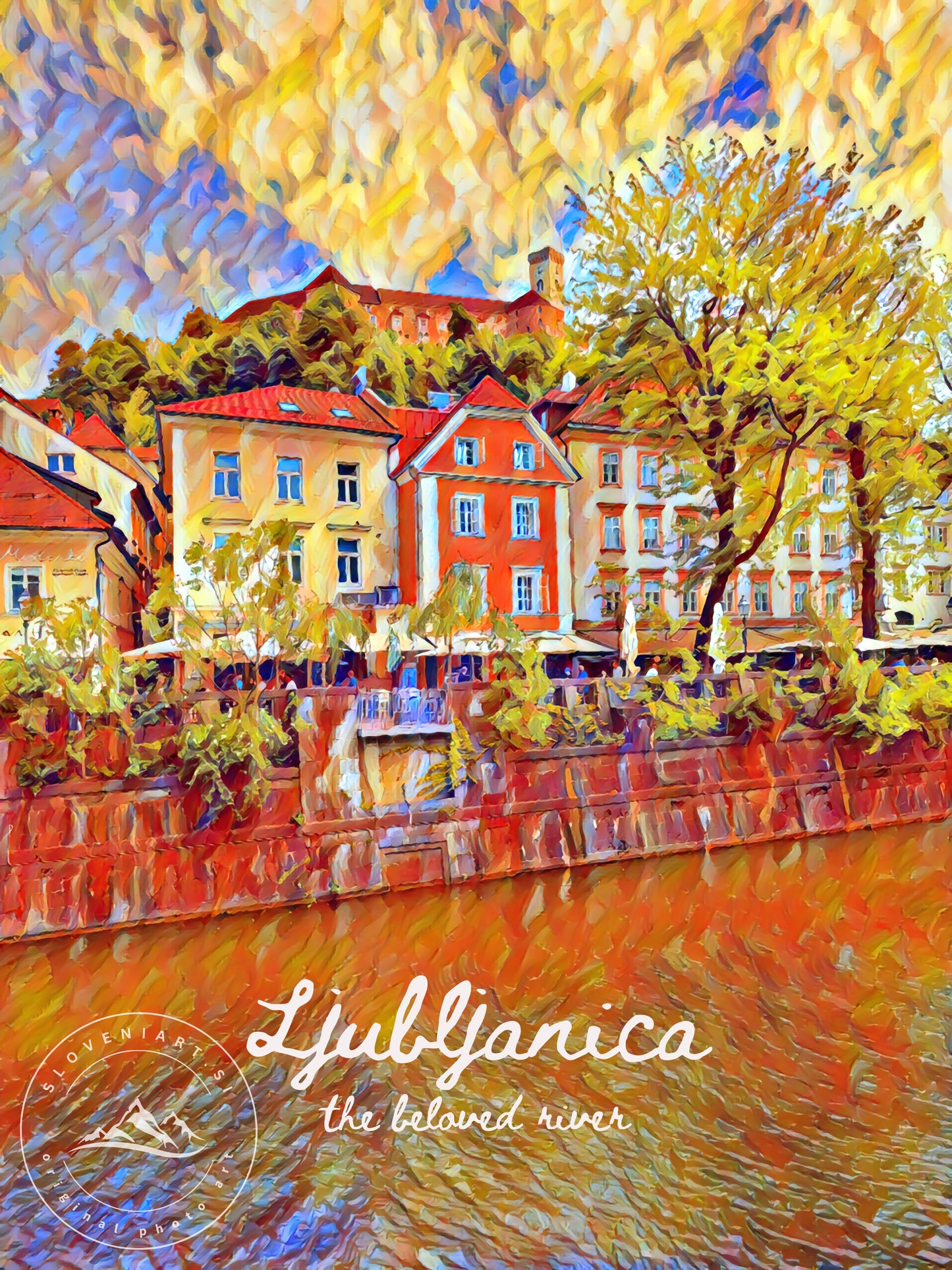 Autumnal Canal and Castle Impressionist