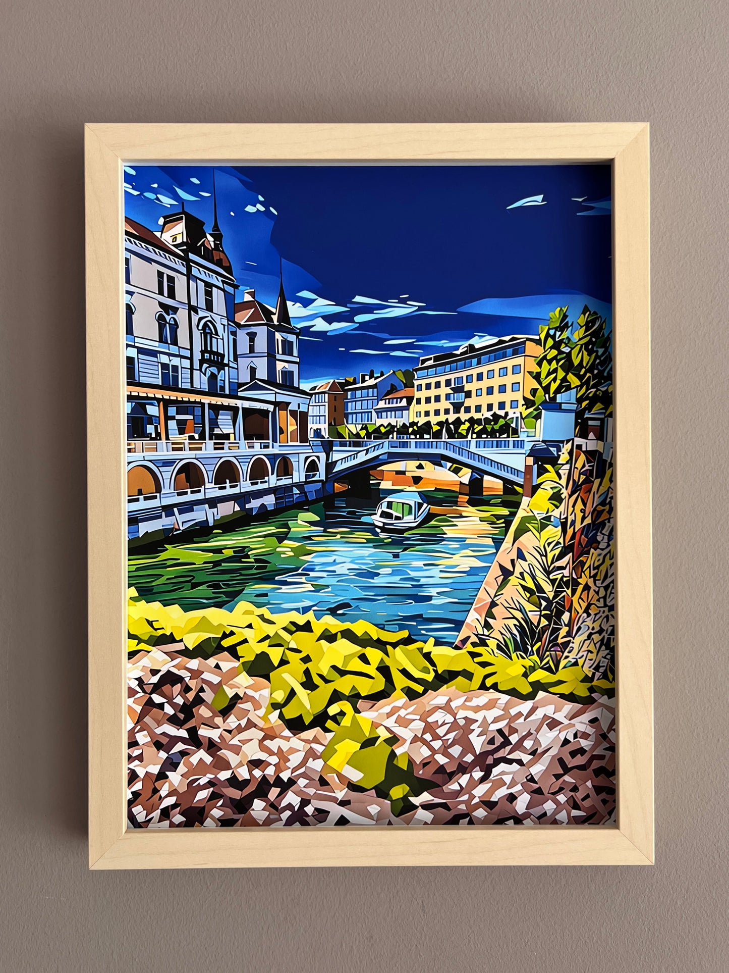 Ljubljana v modrem – Blue Ljubljana Art Prints