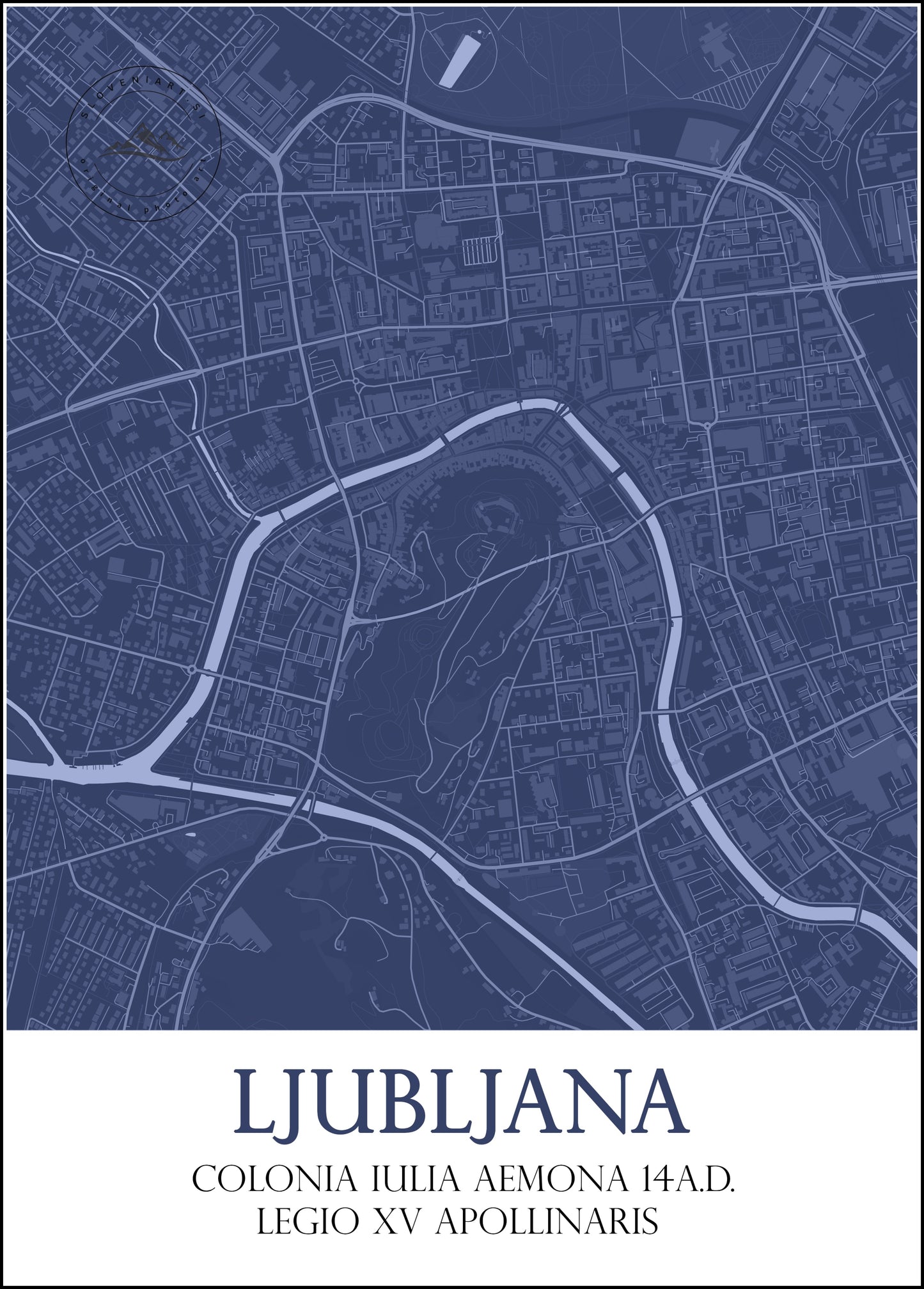 Monochrome Maps of Old Ljubljana