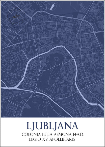 Monochrome Maps of Old Ljubljana
