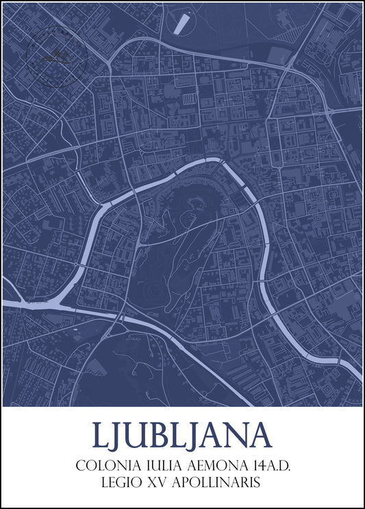 Monochrome Maps of Old Ljubljana