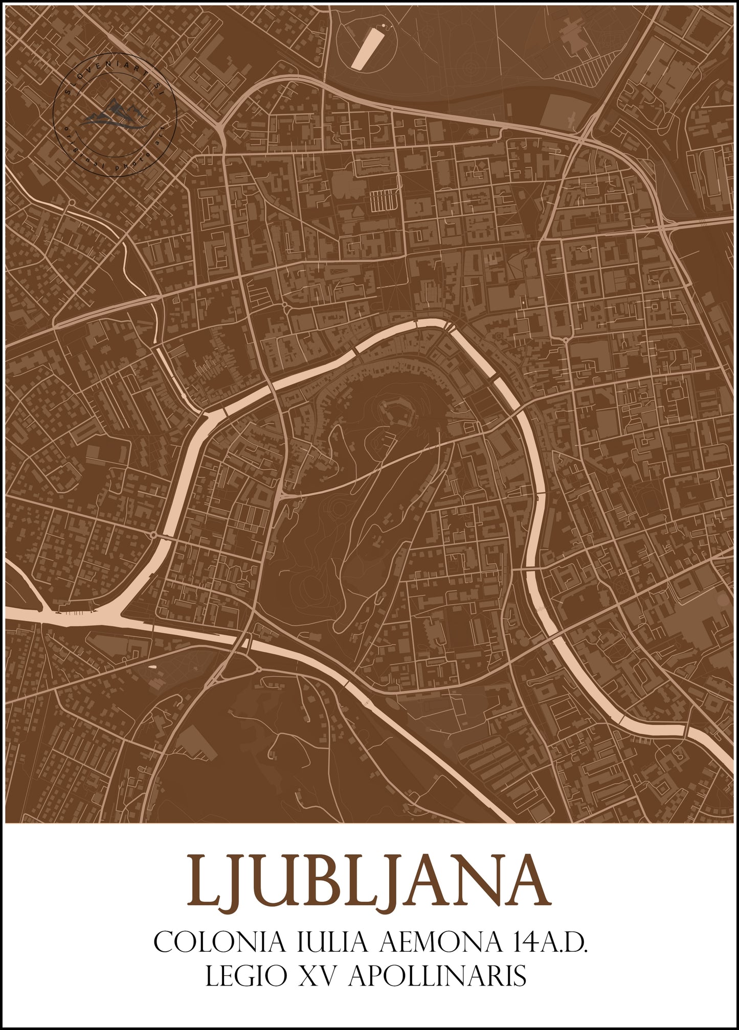 Monochrome Maps of Old Ljubljana