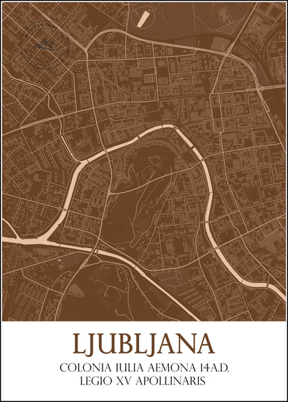Monochrome Maps of Old Ljubljana
