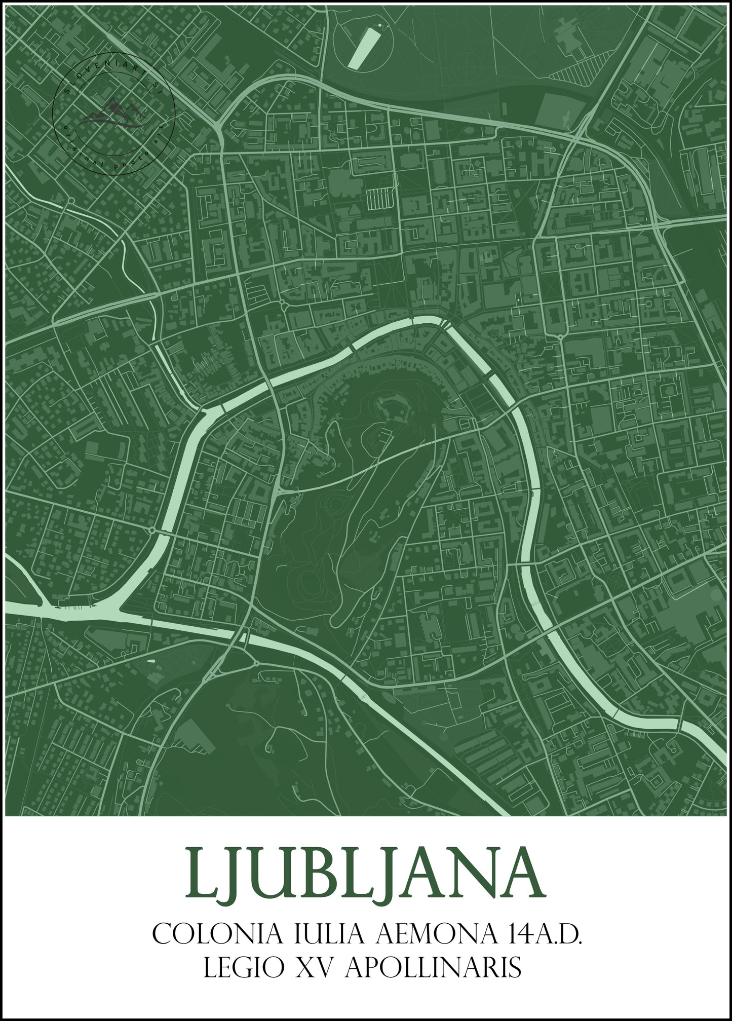 Monochrome Maps of Old Ljubljana