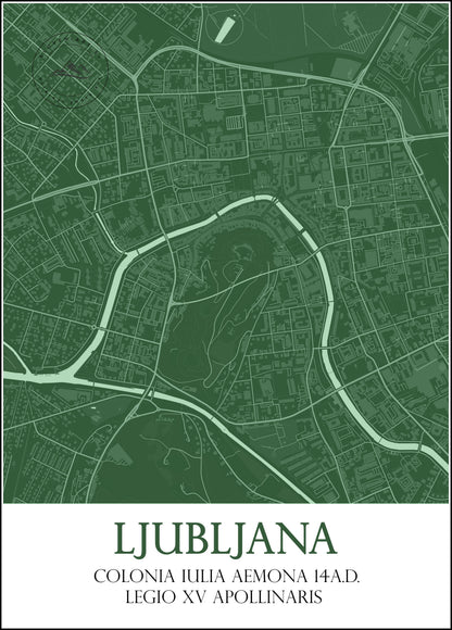 Monochrome Maps of Old Ljubljana
