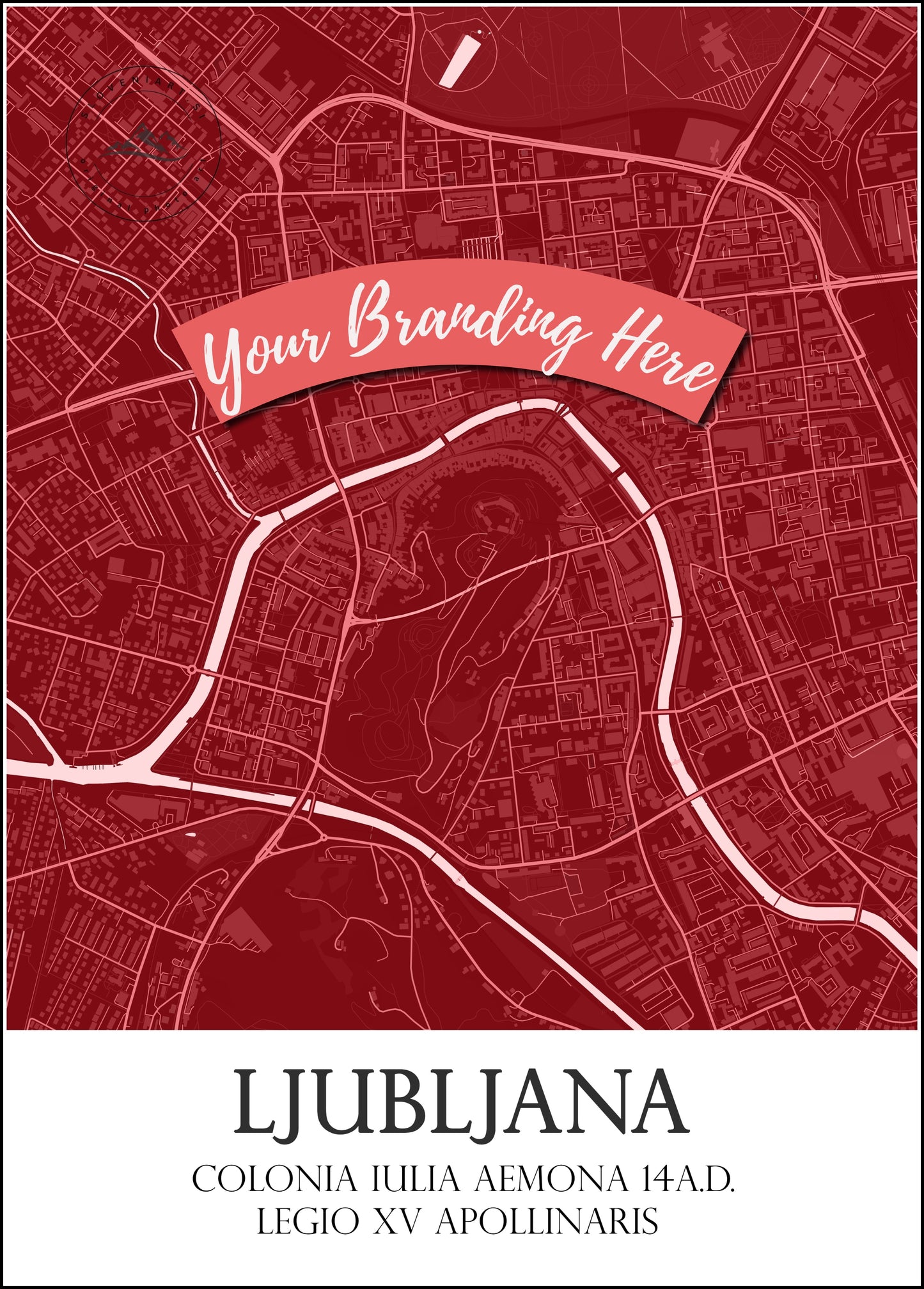 Monochrome Maps of Old Ljubljana