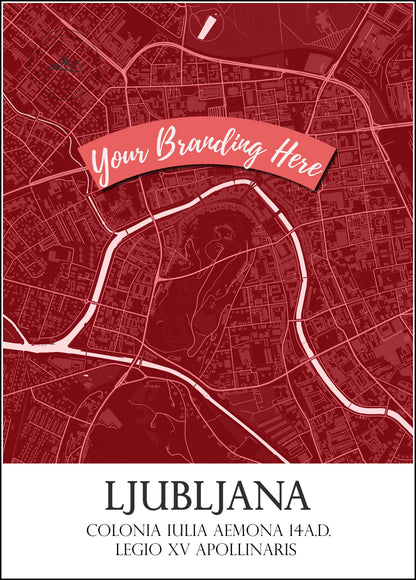 Monochrome Maps of Old Ljubljana