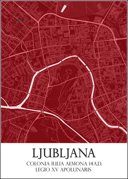 Monochrome Maps of Old Ljubljana