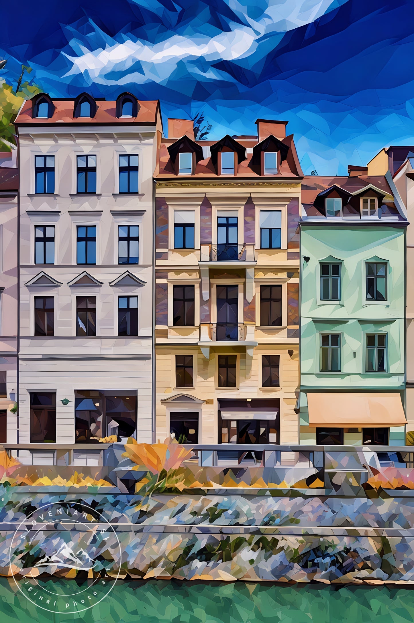 Chocolate Box Buildings Along the Ljubljanica River