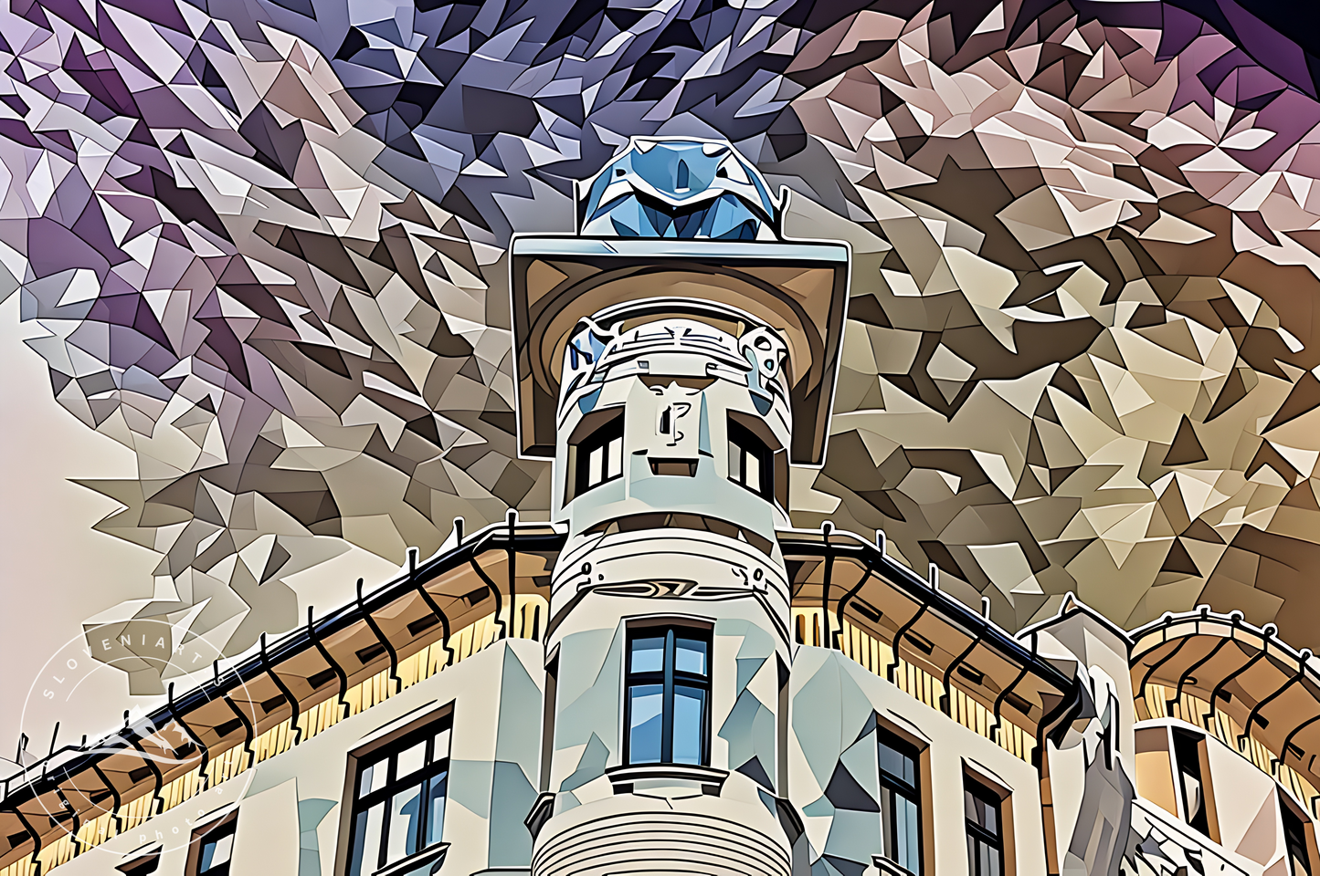 Čudnova Hiša Poster - A Famous Corner of Ljubljana
