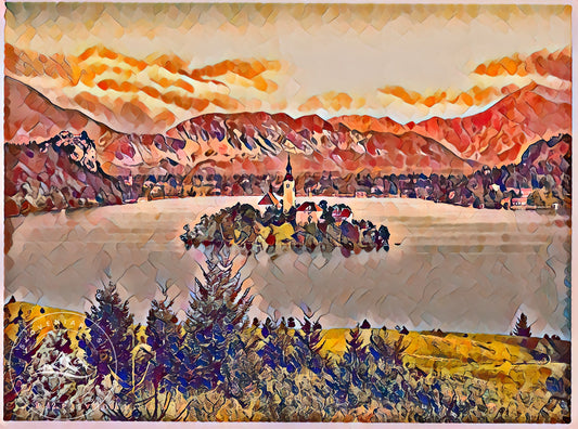 Veldes Bled Vintage Impressionist