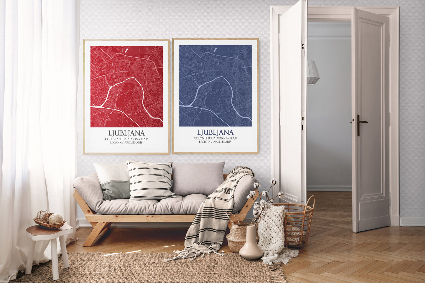 Monochrome Maps of Old Ljubljana